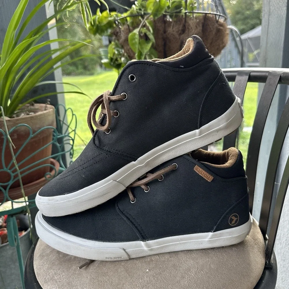 Kustom Men's Hotham Black Canvas Skate Sneakers US 11 Casual Shoes Travelite AUS